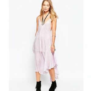 Intimately Free People Lilac Flowy Asymmetrical Casual Boho Midi Slip Dress S
